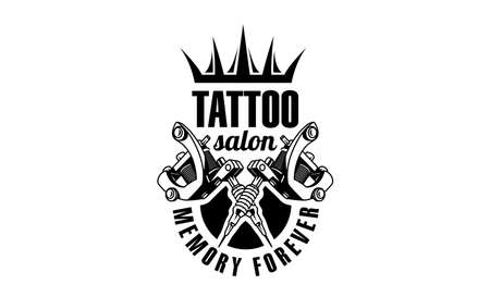 tattoo salon on white backgroundのイラスト素材
