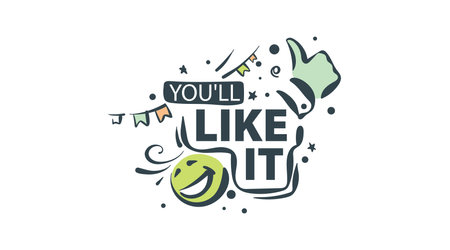 Vector illustration with the inscription You like itのイラスト素材