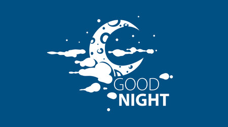 Drawn vector logo good nightのイラスト素材