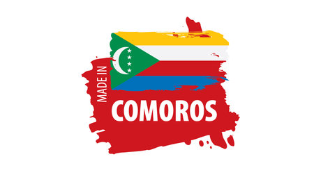 Comoros flag, vector illustration on a white backgroundのイラスト素材