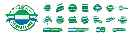 Sierra Leone flag, vector illustration on a white background.のイラスト素材