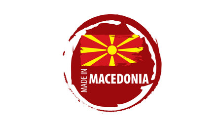 Macedonia flag, vector illustration on a white background.のイラスト素材