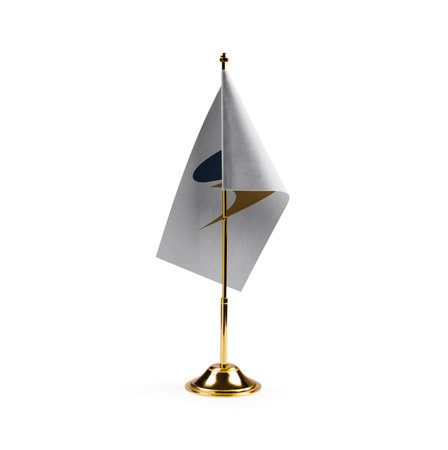 Small national flag of the Eurasian Economic Union on a white background.のeditorial素材