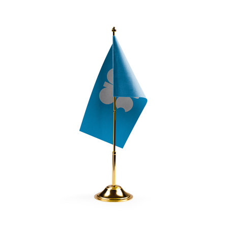 Small national flag of the Organization of the Petroleum Exporting Countries on a white background.のeditorial素材