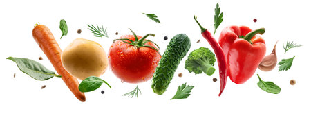 Fresh and Nutritious Vegetables for Healthy Cooking, Meal Preparation, and Delicious Dishesの写真素材