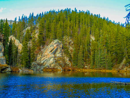 Refreshing waters, Mount Robson Provincial Park, British Columbia, Canadaの写真素材