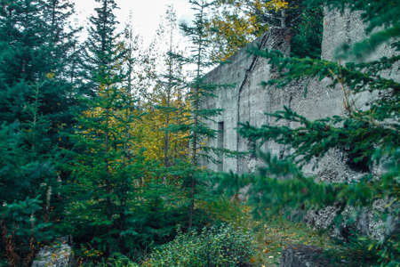 Lower Bankhead, coalmine ghost town, Banff National Park, Alberta, Canadaの写真素材