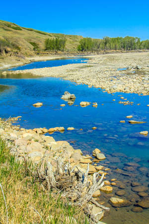 Bow River, Wyndhen-Carsland Provincial Park, Alberta, Canadaの写真素材