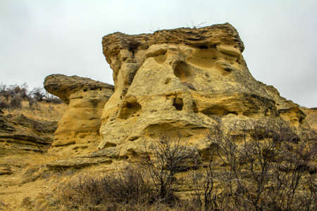Canadian badlands, Writing on Stone Provincial Park, Alberta, Canadaの写真素材