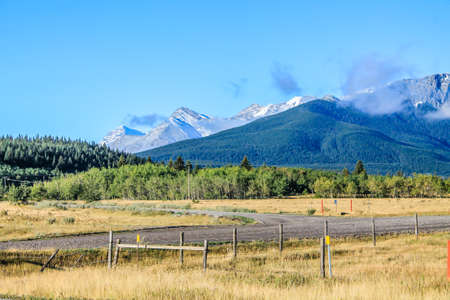 A view from the roadside Kananaskis County, Alberta, Canadaの写真素材