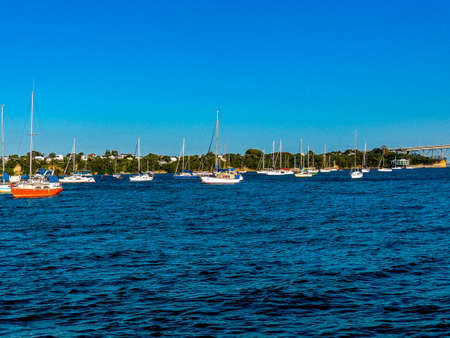 Tours go around the harbour, From the Birkenhead Whard, Waitemata Harbour, Auckland, New Zealandの写真素材