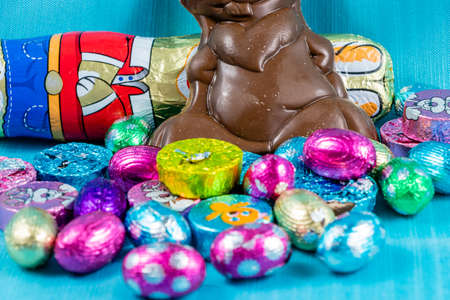 Colourful easter eggs, candies and baskets on display. Calgary, Alberta, Canada