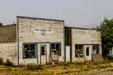 Old buildings still standing. Dorothy, Alberta, Canadaのeditorial素材