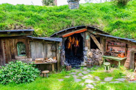 The village of Hobbiton. Matamata, New Zealand.のeditorial素材