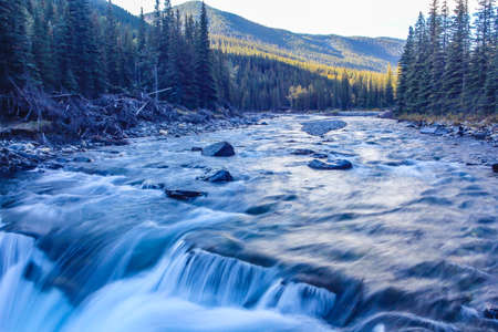 Sheep River heading to the falls. Sheep River Provincial Park. Alberta, Canadaの写真素材
