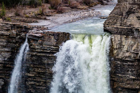 Different views of Ram Falls. Ram Falls Provincial Park. Alberta, Canada