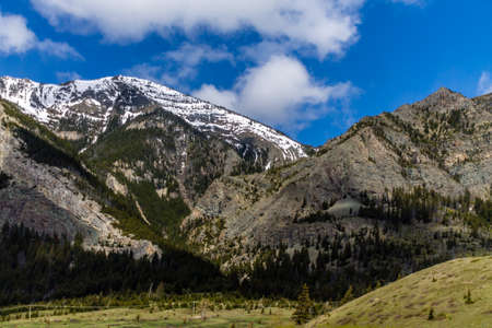 Views of Waterton from the roadisde. Waterton Lakes National Park, Alberta, Canadaの写真素材