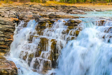 Athabaska Falls, Jasper National Park, Alberta, Canada.の写真素材