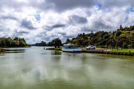 Peaceful setting on the Waikato River. Waiaku, Auckland, New Zealand