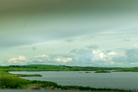 Overview of Bigelow Reservoir on an overcast day Bigelow Reservoir Provincial Recreation Area...
