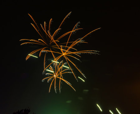 Fire works from the German team Global Fest. Calgary, Alberta, Canadaの写真素材
