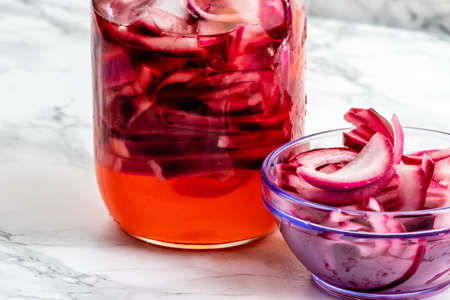 Quick pickled red onions. Calgary, Alberta, Canada