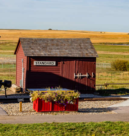 Historic buildings and monuments in the Village of Standard in Wheatland County Alberta Canadaの写真素材