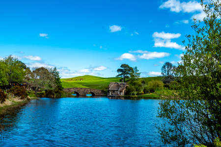 Colourful sites ans scenes around Hobbition a popular tourist attraction and movie set. Matamata, Waikato, New Zealandのeditorial素材