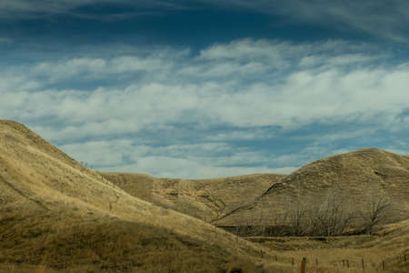 Rolling hills above Bow Lake. Litte Bow PRA. Vulcan County, Alberta, Canada