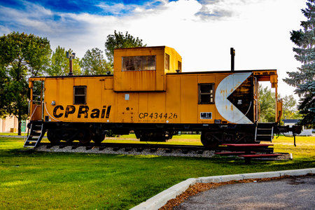 National historic Site Claresholm Train Station Claresholm MD of Willow Creek Alberta Canadaのeditorial素材
