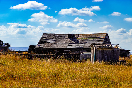 The Ghost Town of Woolford, Alberta, Canada in the South of the Provinceの写真素材