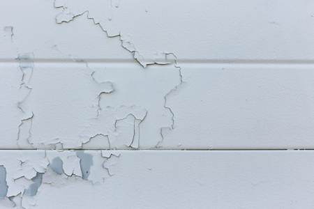 Double White Painted Garage doorの写真素材