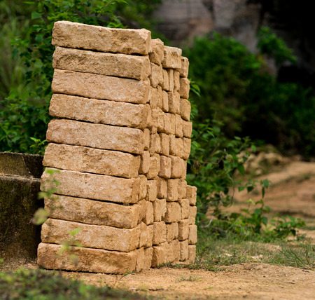 handmade brick at bukit kapur. indonesia