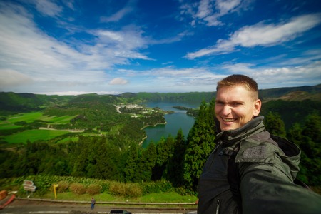 Lagoa Sete Cidades lakes on Sao Miguel island