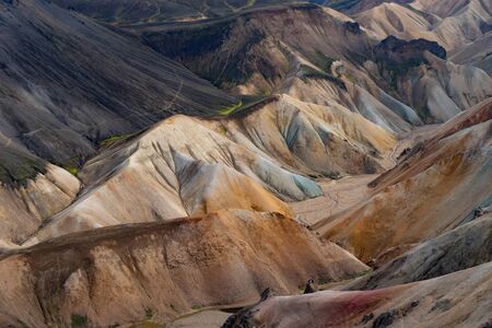 Volcanic Landscape of Laugavegur trail. Landmannalaugar, Icelandの写真素材