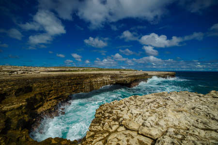 Devils Bridge bay - Caribbean tropical sea - Antigua and Barbudaの写真素材