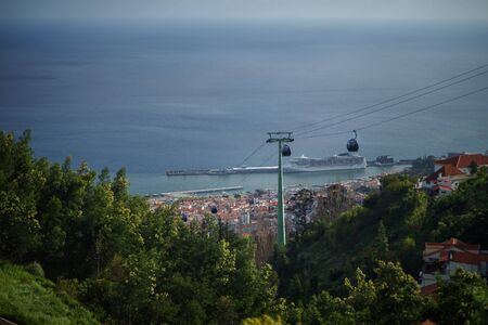 Cable car to Monte at Funchal, Madeira Island Portugalの写真素材