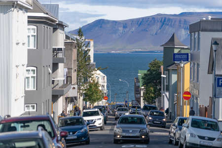 Reykjavik, Iceland - August, 2019: Streets in Reykjavik capital cityのeditorial素材
