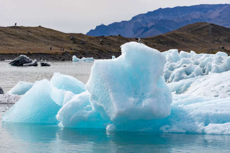 Floating icebergs in Jokulsarlon glacier lagoon, Iceland