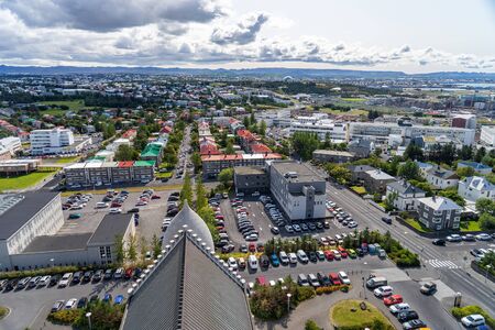 Reykjavik City Bird View Of Colorful Houses.の写真素材