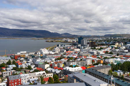 Reykjavik, Iceland, August 2019. Bird View Of Colorful Houses.のeditorial素材