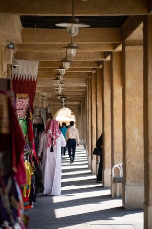 Old marketplace in Souq Waqif - eastern bazaar in Doha.の写真素材