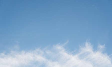 Panoramic fluffy cloud in the blue sky with copyspaceの写真素材