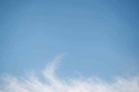 Panoramic fluffy cloud in the blue sky with copyspaceの写真素材