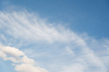 Panoramic fluffy cloud in the blue sky with copyspaceの写真素材