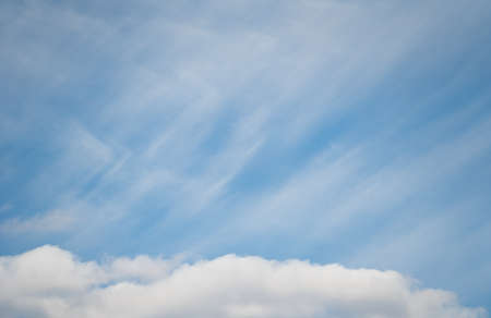 Panoramic fluffy cloud in the blue sky with copyspaceの写真素材