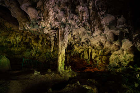 Los Tres Ojos -crystal water blue lake in limestone cave in Santo Domingo, Dominican Republicの写真素材