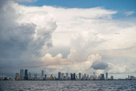 Cityscape of the Cartagena city from the sea. Travel and vacation conceptの写真素材