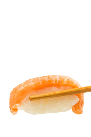 Salmon sushi nigiri isolate on white background.の写真素材