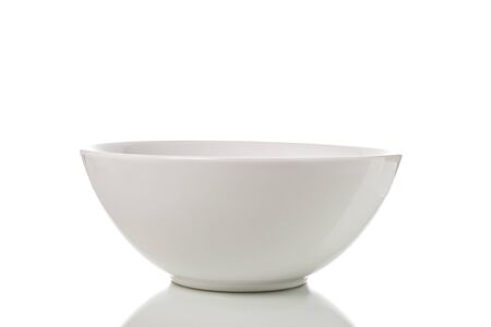 white ceramic bowl isolated on white background.の写真素材